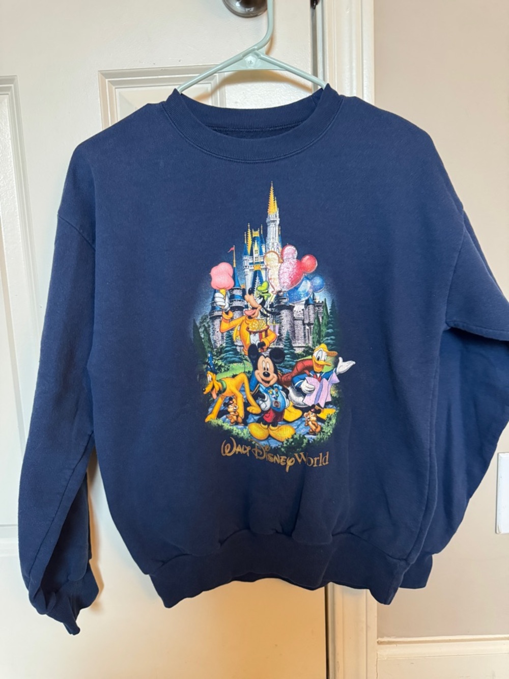 Disney Navy Sweatshirt with Mickey & Friends Castle Graphic
